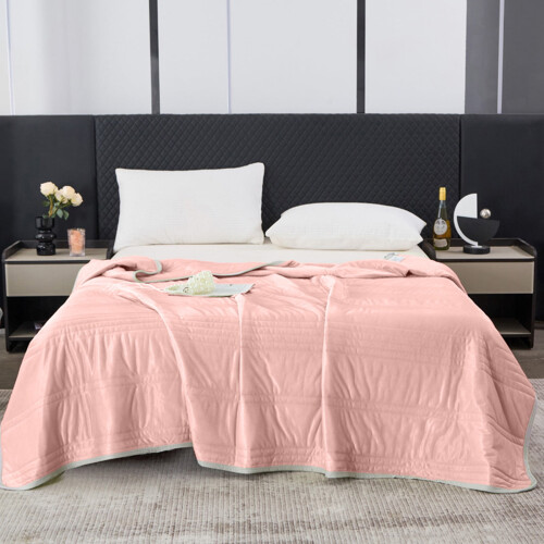 Summer Quilt Pink 100x150cm Breathable Cooling Comforter 2