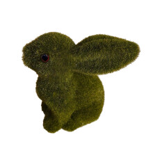 Figurka Króliczka z Flocked Bunny Rabbit, wiosenna dekoracja, 1 sztuka