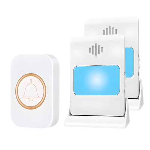 Wireless Doorbell with Vibration and Flash Alerts 300m 39
