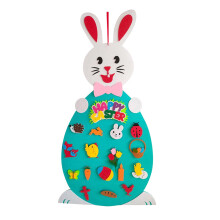 Guirnalda de fieltro con forma de conejo de Pascua para colgar en la puerta (1 pieza)