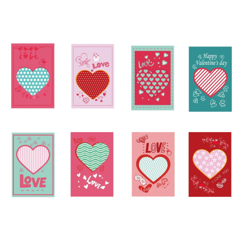 Heart-shaped Valentine's Day greeting cards multicolor