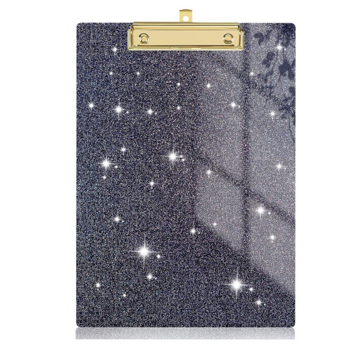 Acrylic A4 Clipboard with Gold Clip Black