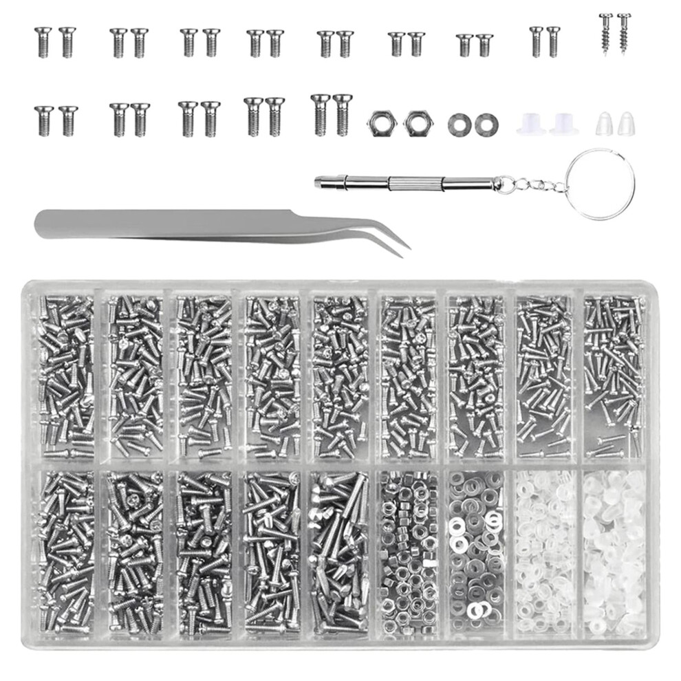Eyeglasses Repair Kit Stainless Steel Screws Nose Pads 1000