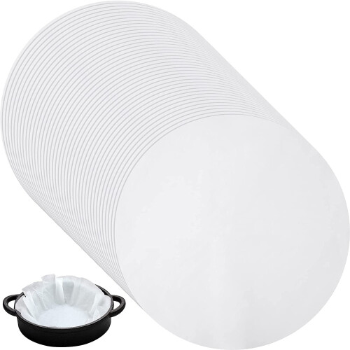 Round Parchment Paper Liners 9.5 inch White 300 pcs