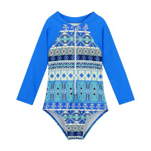 Girls' long sleeve rash guard swimsuit UPF 50+ for ages 2-3