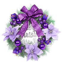 Pre-Lit Blue White Artificial Christmas Wreath with