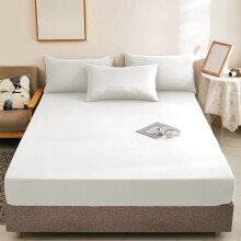 Cotton Bed Skirt and Fitted Sheet Set White Single