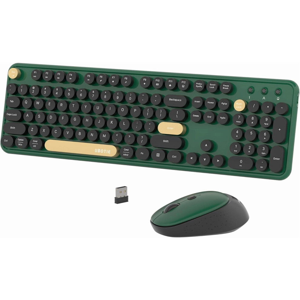 Wireless Keyboard And Mouse Combo Retro 2.4Ghz 9032631856443