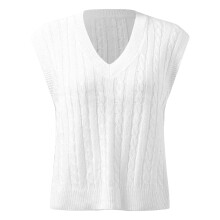 Women's Ribbed Knit Sleeveless V-Neck Sweater Vest