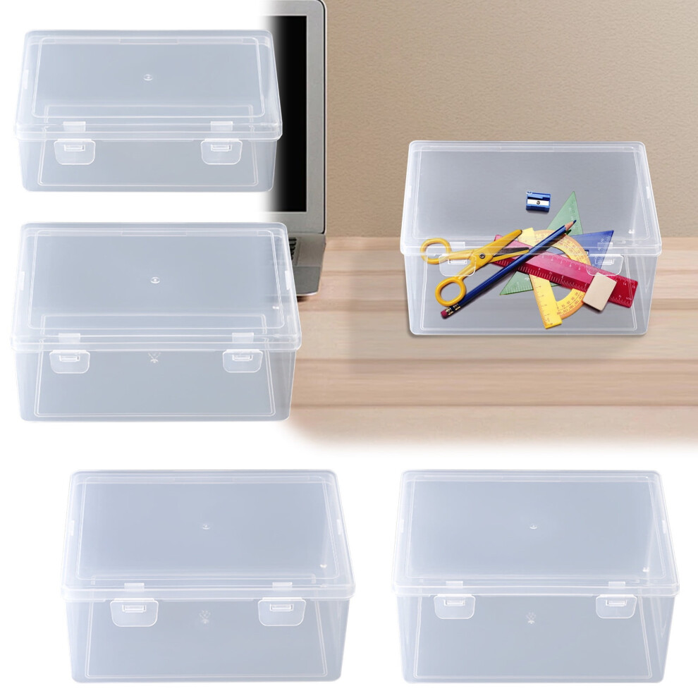 Plastic pencil box extra large stackable translucent