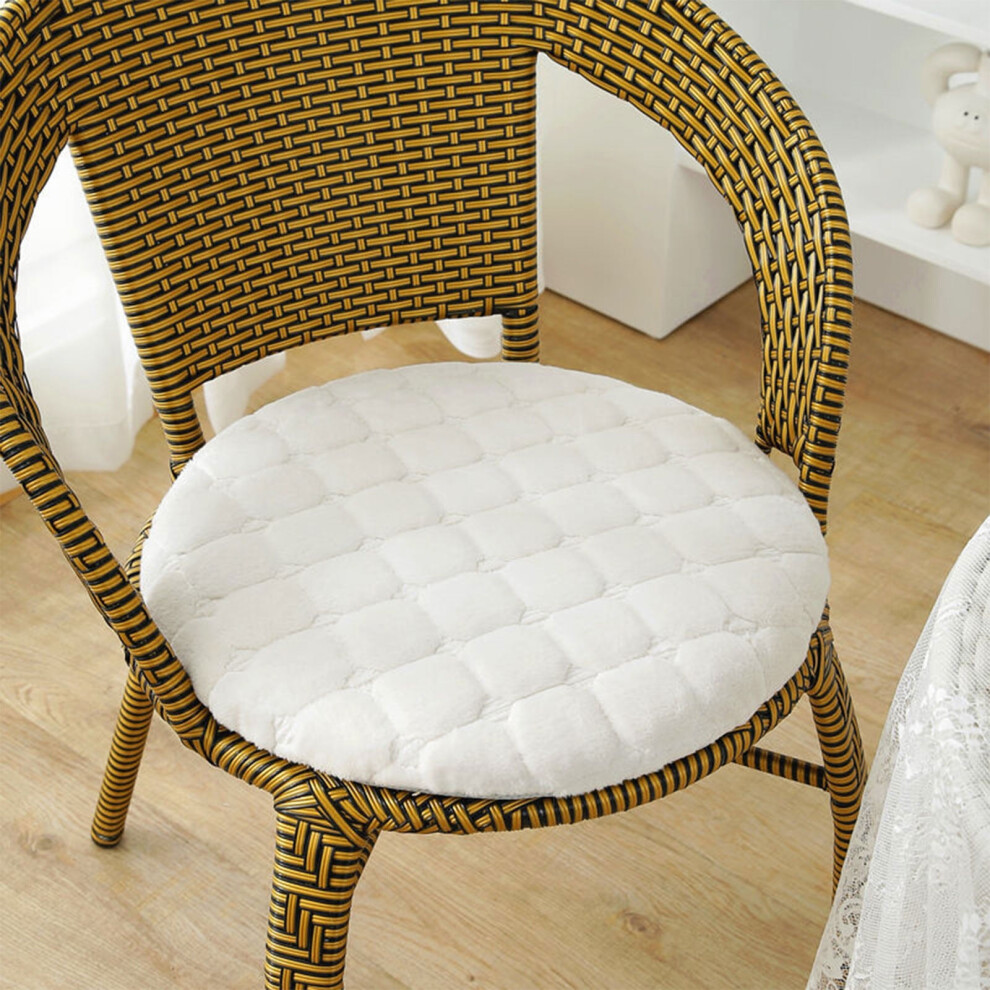 Round Plush Cushion 14X14 In Breathable Flock White 959263973548