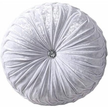 Round decorative throw pillow white 13.7 inch