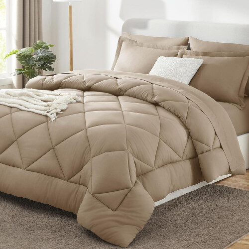 Full Size Comforter Set Burnt Orange 7-Piece