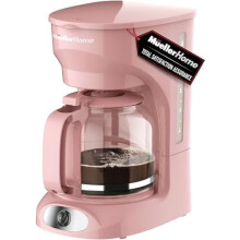 Cafetière rose 12 tasses avec carafe en borosilicate