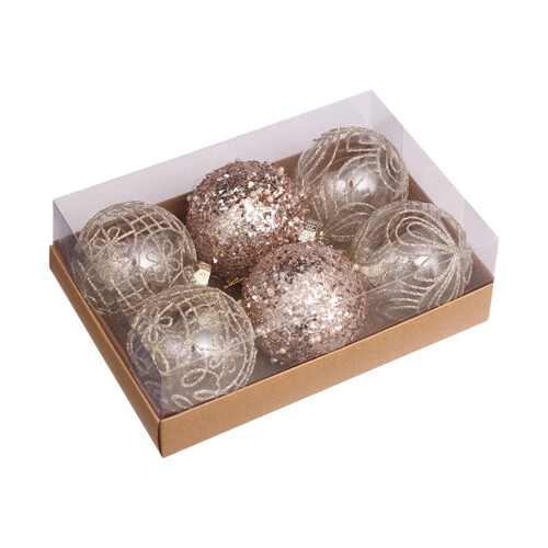 Bola de Natal transparente, 8 cm, 6 peças 1