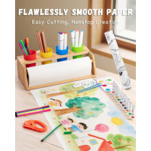 Kids tabletop easel paper roll dispenser with blank and