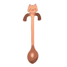 Cat-shaped spoon long handle reusable 1 piece