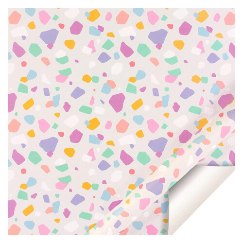 Papel de embrulho para presente com corações coloridos, 70 x 50 cm (27,5 x 19,7 polegadas), 1 unidade.