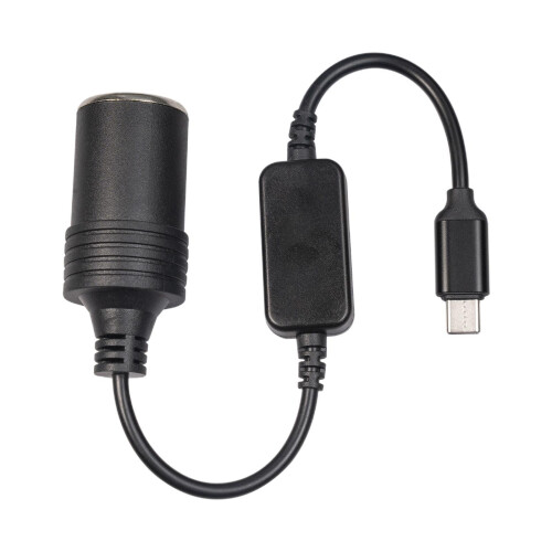 USB-C to 12V Car Socket Cable 54cm PD Compatible