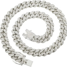 Collier Miami à maillons cubains en acier inoxydable plaqué or/argent