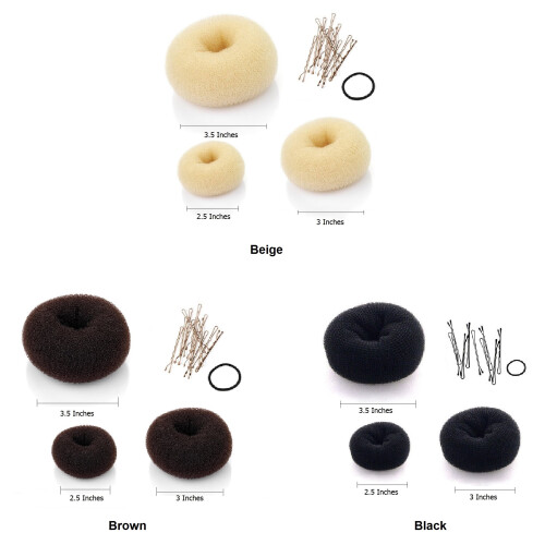 Hair Donuts Bun Maker Set Large Medium Small 2