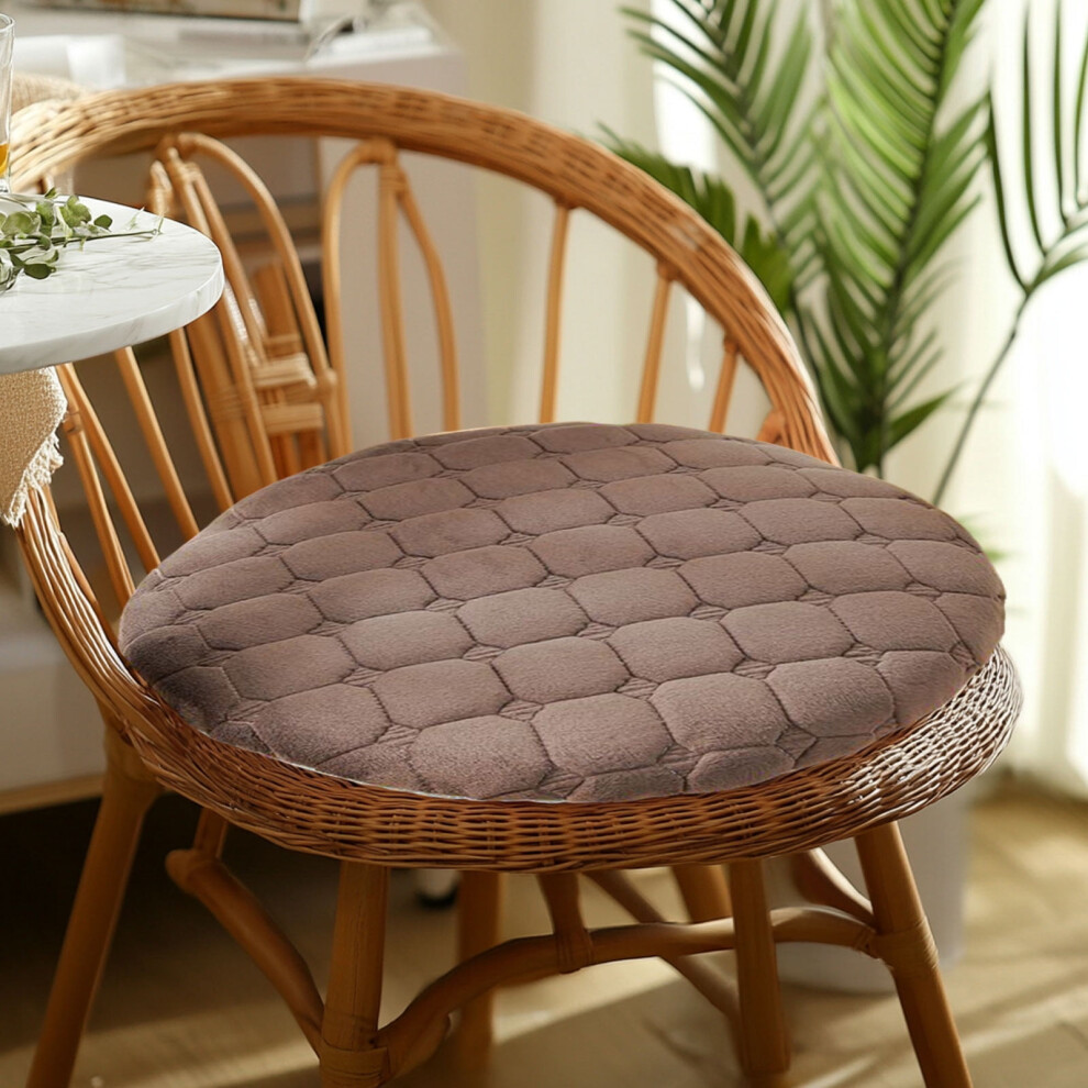 Round Plush Cushion 14X14 In Breathable Flock 959263973586