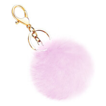 Plyschbollnyckelring Fuskpäls 7,5 cm Rosa