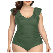Women's Wrap Front One Piece Swimsuit with Tummy Control