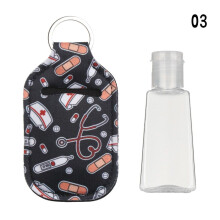 Flacon de voyage rechargeable pour gel hydroalcoolique avec porte-clés