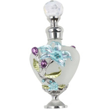 Vintage Kristall-Reiseflaschen, 10 ml, Glas, Emaille-Design