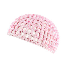 Gorro de red para el cabello hecho a mano para mujer, color rosa liso, talla única.