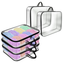 Bolsas transparentes para guardar hilo con cremallera, 5 unidades, 12x16x4 pulgadas.