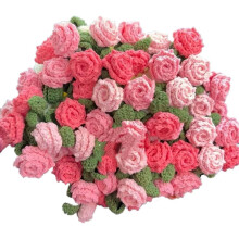 Knitted Rose Bouquet Blanket 110cm Diameter 52 Roses