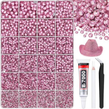 Donkerroze platte strass-steentjes, 25000 stuks