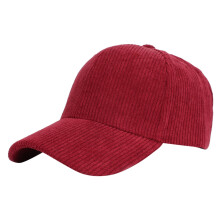 Șapcă de baseball din catifea reiată, căptușită cu fleece, căptușeală termică caldă, roșie