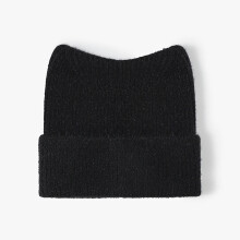 Căciulă Beanie cu Urechi de Pisică pentru Femei și Adolescente, Neagră