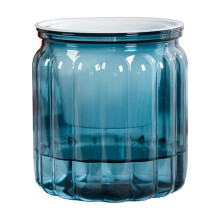 Pot de fleurs en céramique bleue pour plantes d'intérieur et d'extérieur (1 pièce)