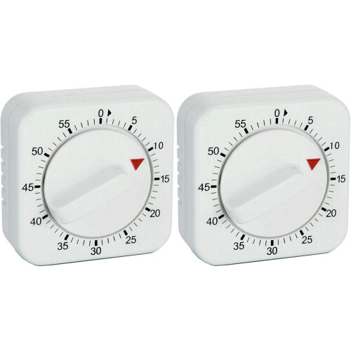 Square mechanical kitchen timer with magnet and loud alarm
