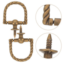 Poignées de porte rétro en alliage de zinc doré (lot de 2)