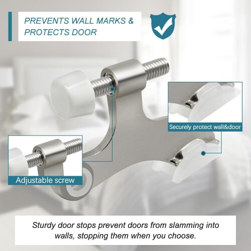 Hinge Pin Door Stopper Brushed Nickel 8 Pack 2