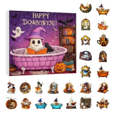 Ensemble de pendentifs Halloween en acrylique imprimés à plat et estampés à chaud