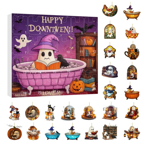 Set de pandantive acrilice de Halloween imprimate plat la cald