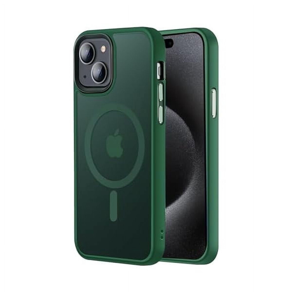 Iphone 15 Magnetic Case Magsafe Drop Resistant Matte Green 937196829873