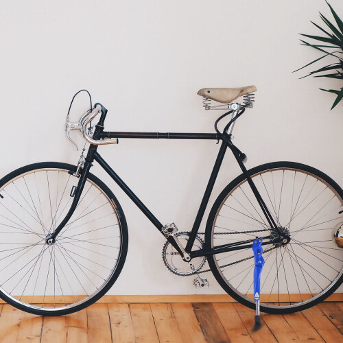 Blå aluminiumlegering cykelstöd hållbart justerbart