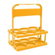 Porte-bouteilles de bière pliable en plastique jaune, 6 tasses