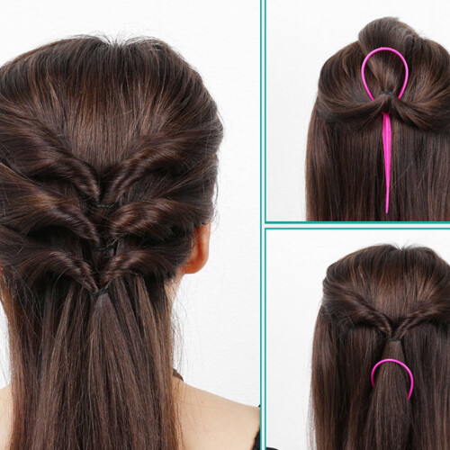 Accessorio per capelli Topsy Tail, anello in plastica per treccia francese, 2 pezzi 1