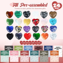 Carte regalo di San Valentino a forma di cuore, confezione da 24