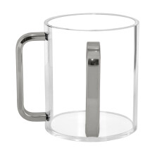 Vaso para lavarse las manos Judaica de acrílico transparente con doble asa de 5 pulgadas.