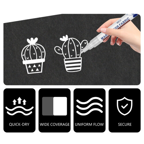 Witte textielstift voor kleding en schoenen, sneldrogend. 1