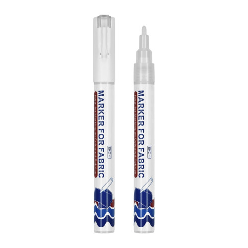 Witte textielstift voor kleding en schoenen, sneldrogend. 2